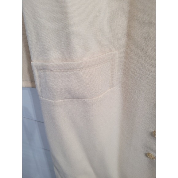 Vintage The Travelaire Cream Wool Button Split Cuff Union Made Dress Coat Sz 16 - Picture 8 of 16